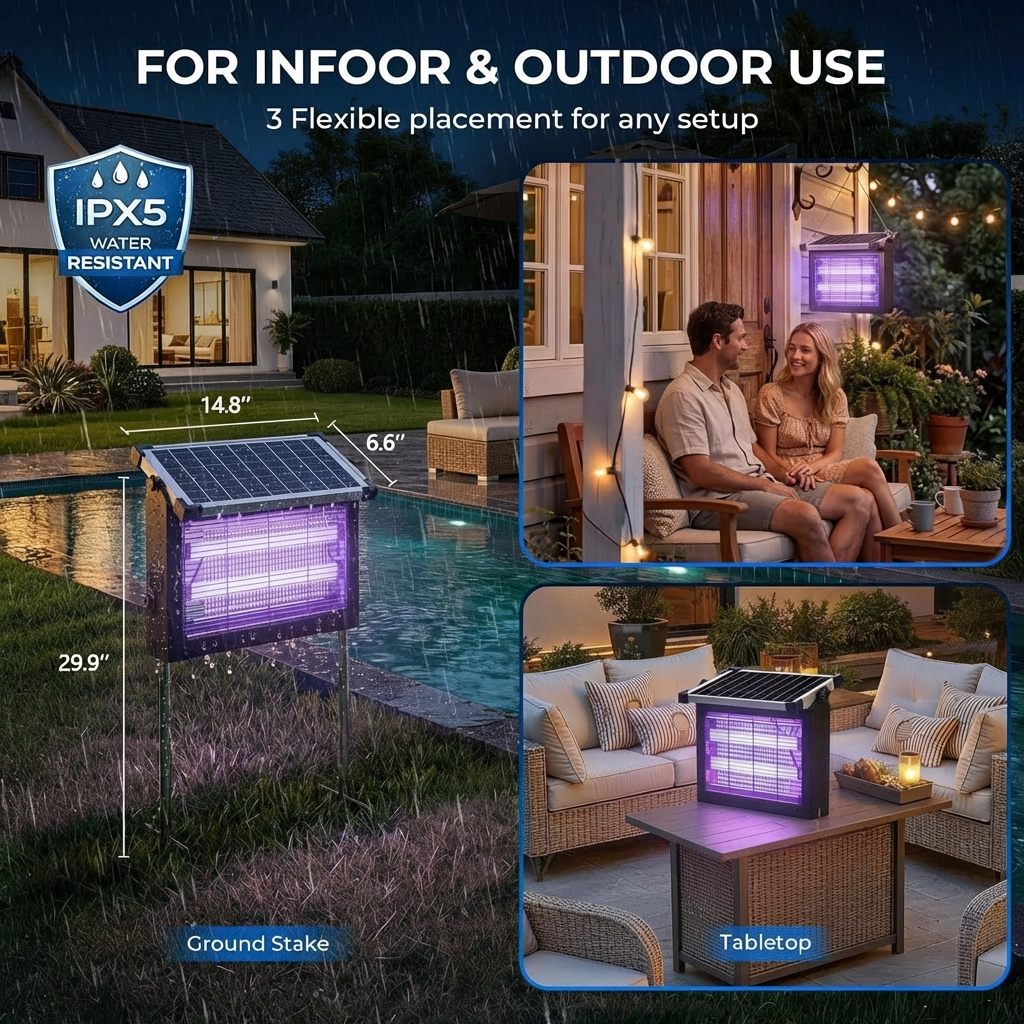 Solar Powered Outdoor Mosquito Killer