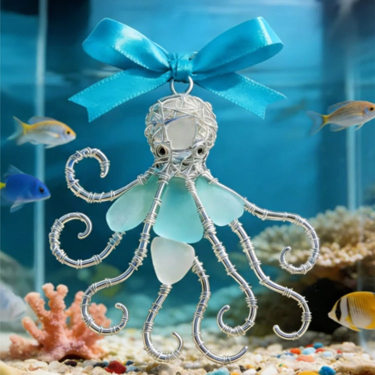 🌊Handmade Sea Glass Ocean Animal Ornament✨