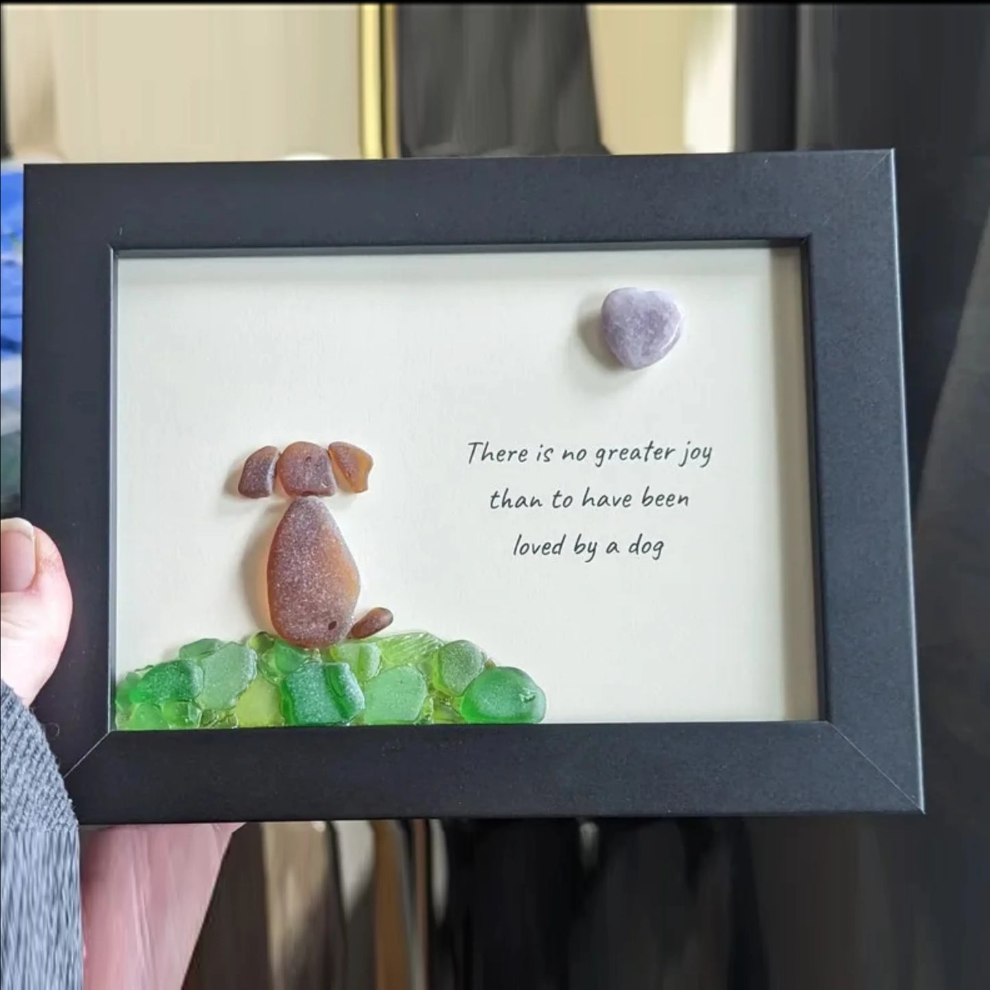 🥰Arte de vidrio marino con guijarros para perros, regalo único para amantes de los perros