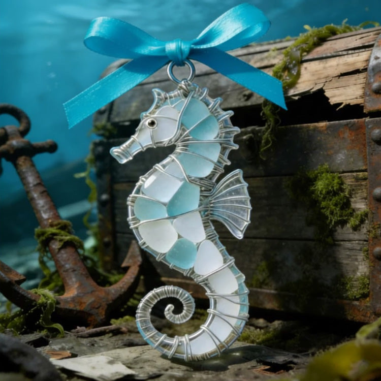 🌊Handmade Sea Glass Ocean Animal Ornament✨
