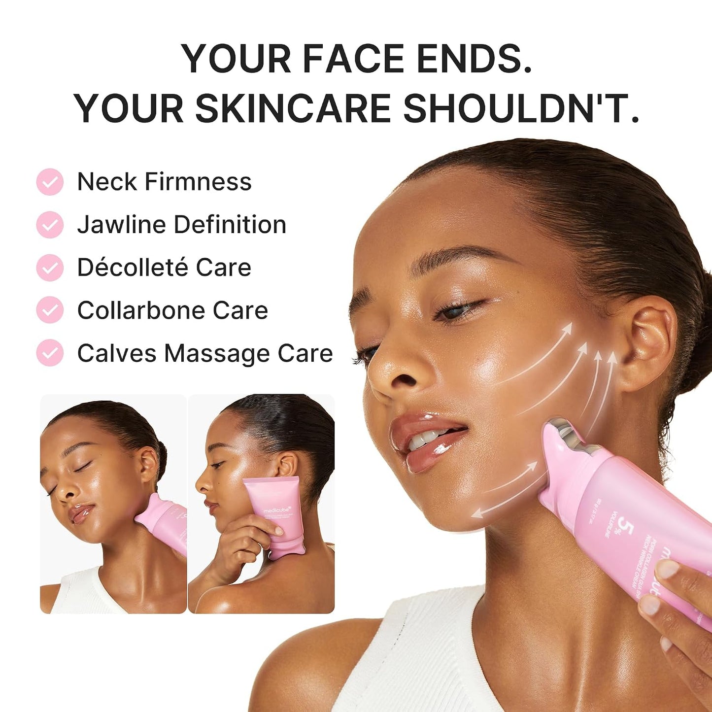 PDRN Collagen Gua Sha Neck Wrinkle Cream | Built-In Gua Sha Massager with Volufiline 5% + PDRN