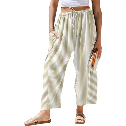 Gingham Plaid Wide-Leg Palazzo Pants