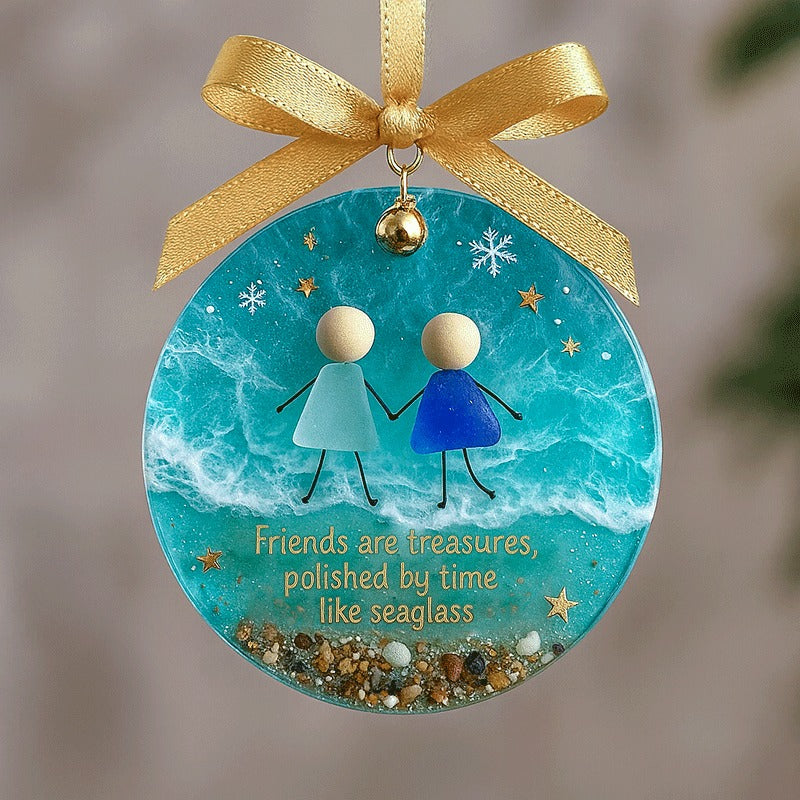 Friendship Sea Glass Christmas Ornament