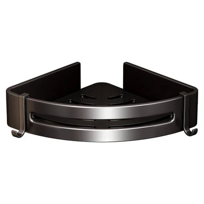 Wall-Mounted Corner Storage Rack: No-Drill Installation, Space Aluminum