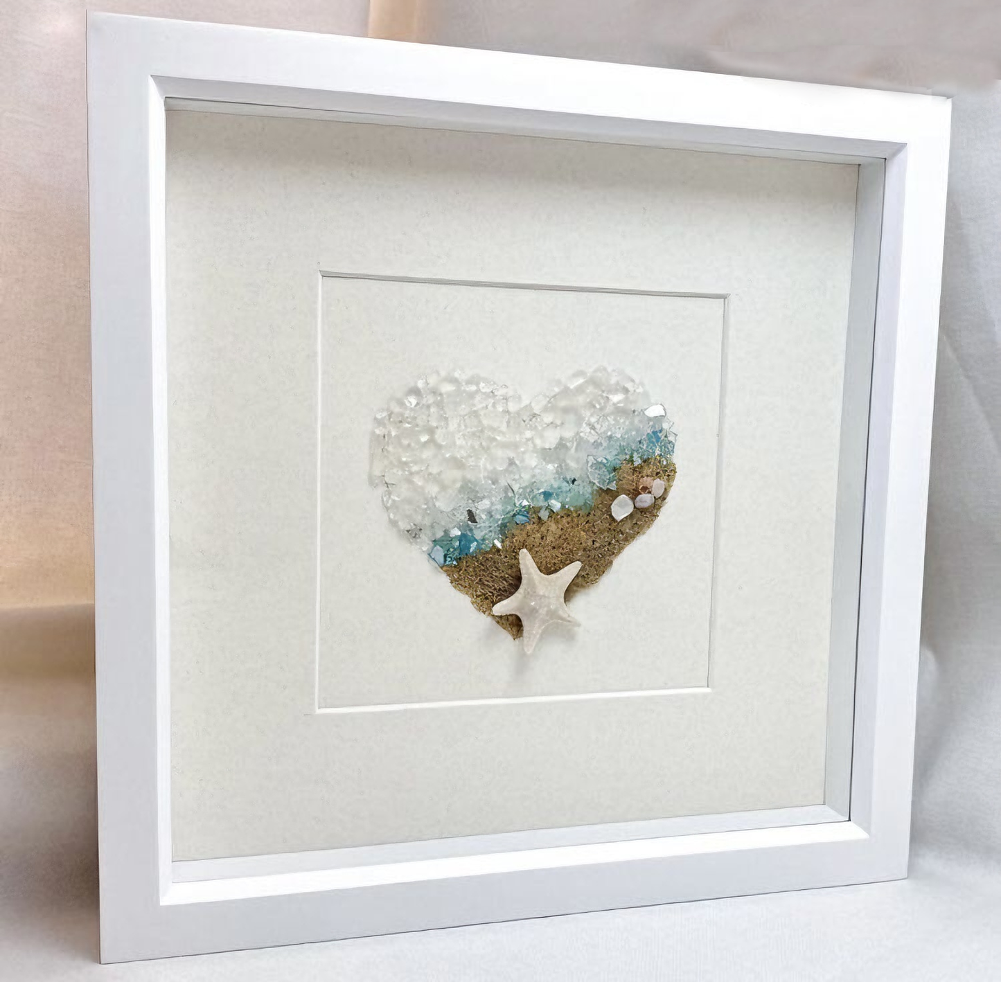 Arte de vidrio marino Coastal Heart 