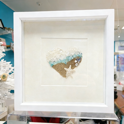 Arte de vidrio marino Coastal Heart 