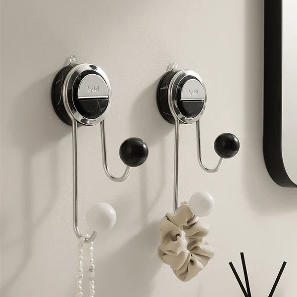 No-Drill Wooden Suction Cup Wall Hook – Strong Load-Bearing