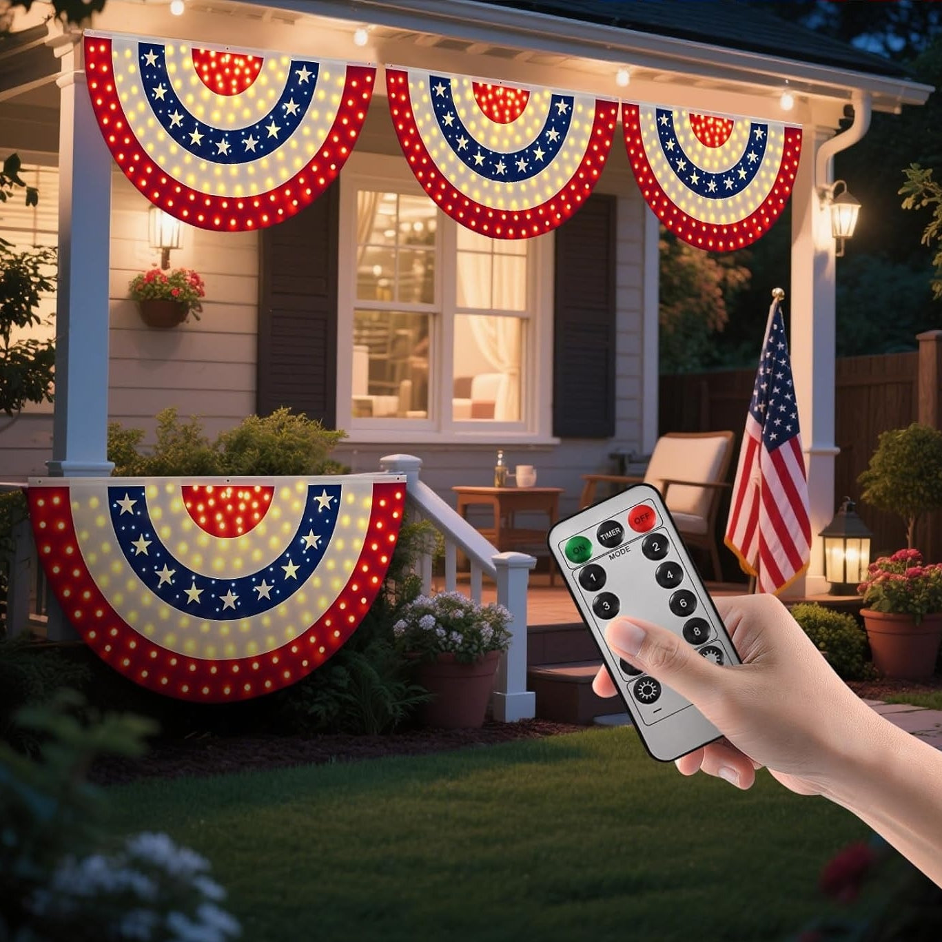 3 x 6 Ft LED Patriotic Bunting Banner for America's 250th