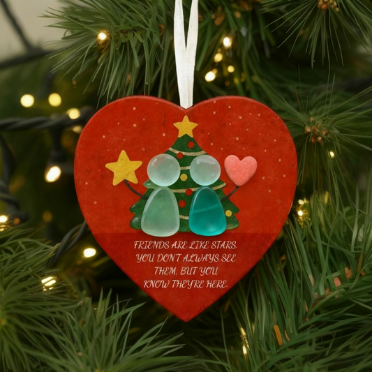 "A Friend Like a Star" Sea Glass Keepsake Ornament