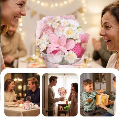 Mother's Day Gift🌺Everlasting Love: Handcrafted Crochet Lily & Rose Bouquet