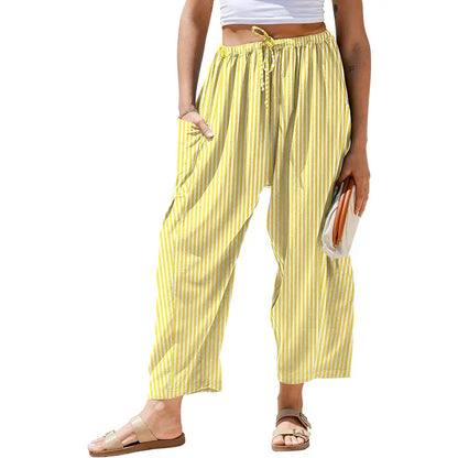 Gingham Plaid Wide-Leg Palazzo Pants