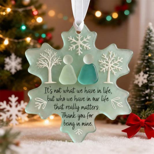 ❄️Snowflake Sea Glass Ornament