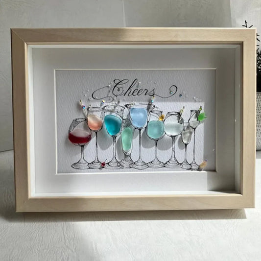 🥂 Handmade Sea Glass Cocktail Art🌊