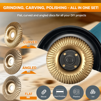 High-Performance Wood Carving Disc Set (3-Piece)