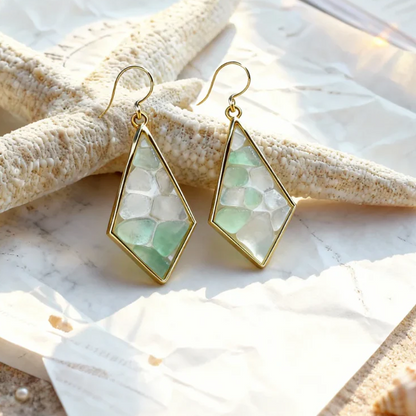 ✨Shimmering Rhombus Sea Glass Earrings