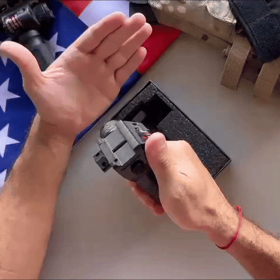 Vertical Flashlight Grip – LED Light with Laser Pointer