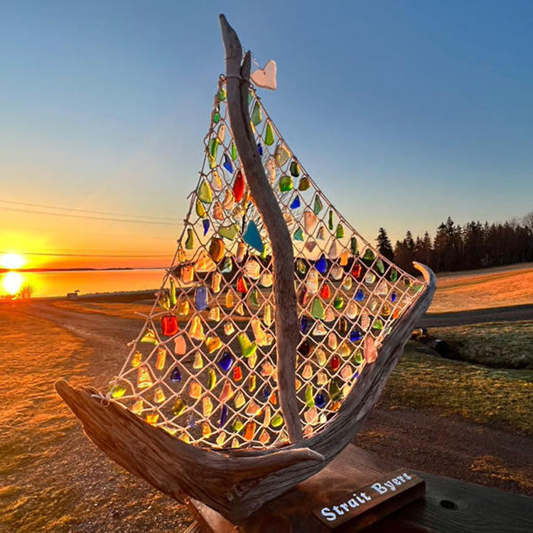 ⛵Handmade Sea Glass Boat ✨ This item requires a long time to be handcrafted