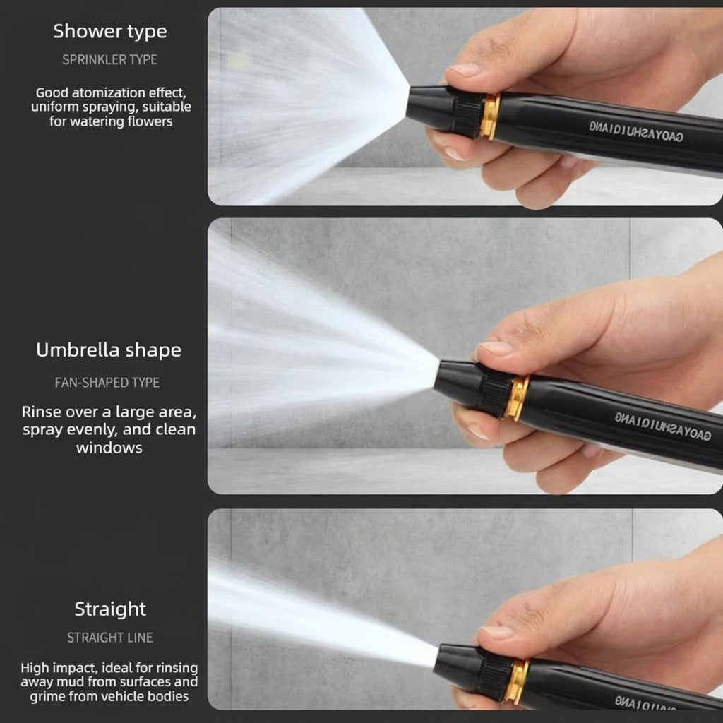 High-Pressure Hose Spray Gun with Brush Attachment