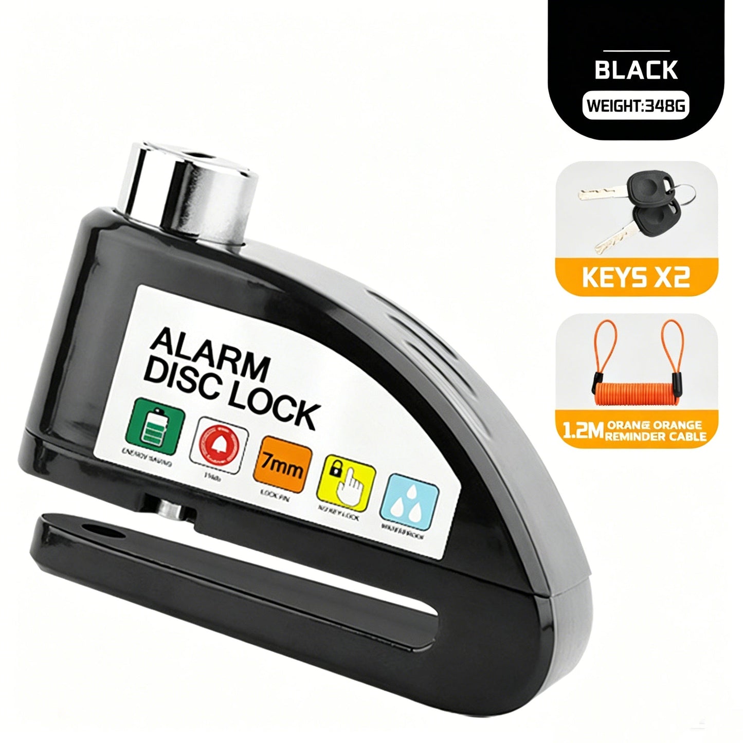 🏍️🔒 Motorcycle/Bicycle Disc Brake Lock with Alarm | Instant Security, Effective Deterrent 🚨