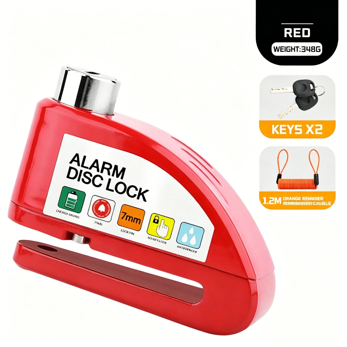 🏍️🔒 Motorcycle/Bicycle Disc Brake Lock with Alarm | Instant Security, Effective Deterrent 🚨
