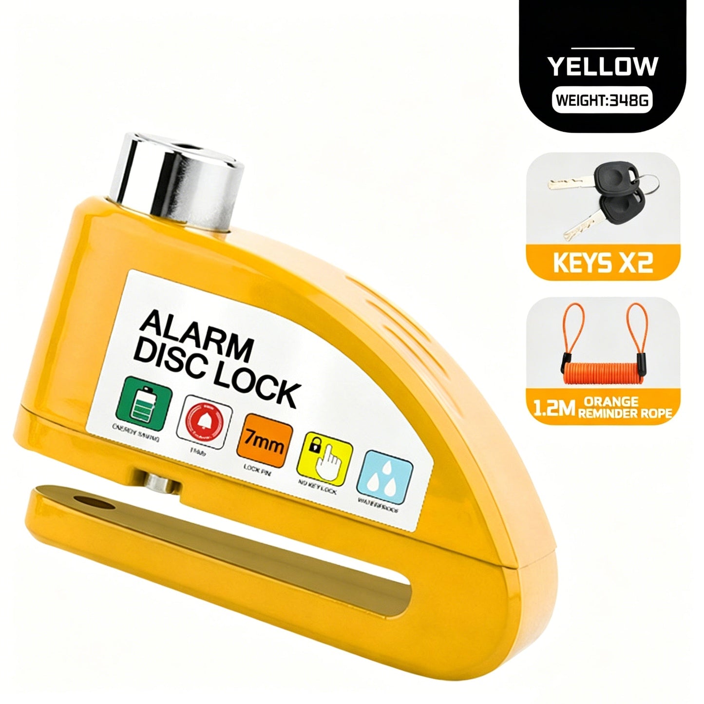 🏍️🔒 Motorcycle/Bicycle Disc Brake Lock with Alarm | Instant Security, Effective Deterrent 🚨