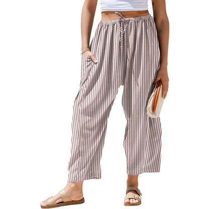 Gingham Plaid Wide-Leg Palazzo Pants