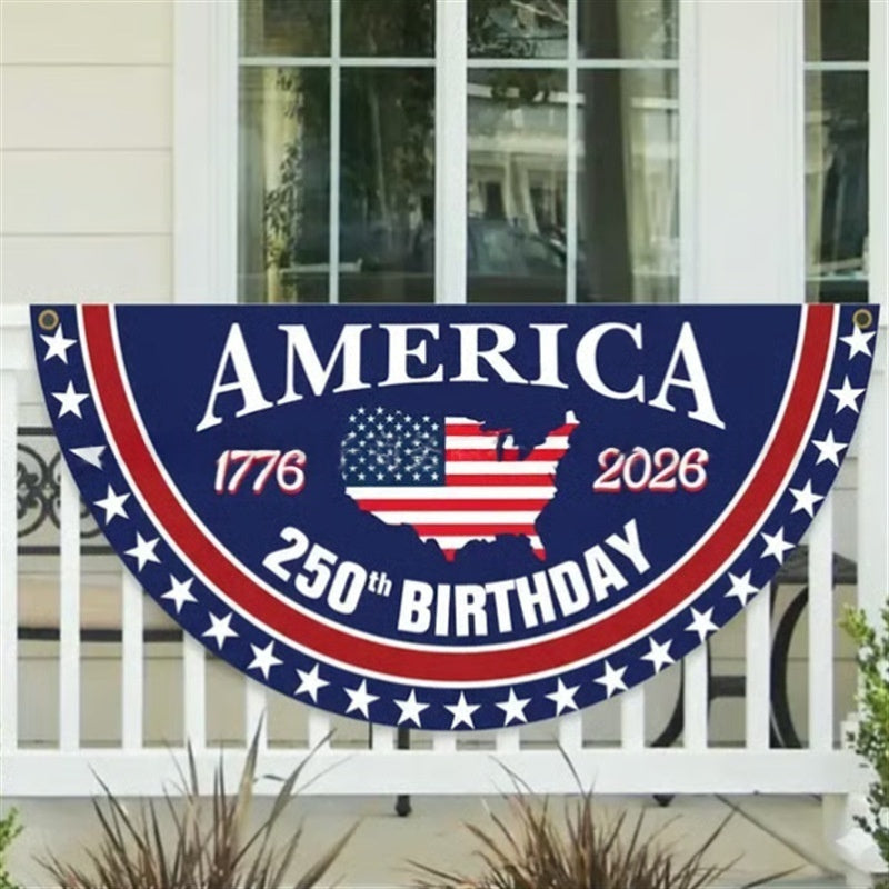 USA 250th Anniversary Patriotic Fan Flag Bunting