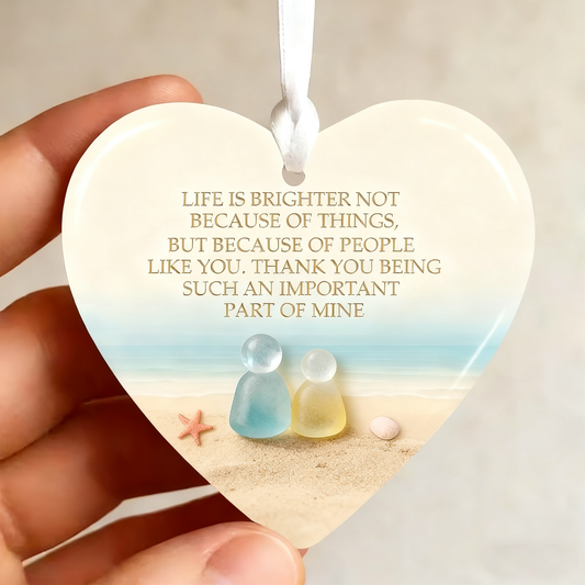Brighter Life Gratitude Sea Glass Ornament