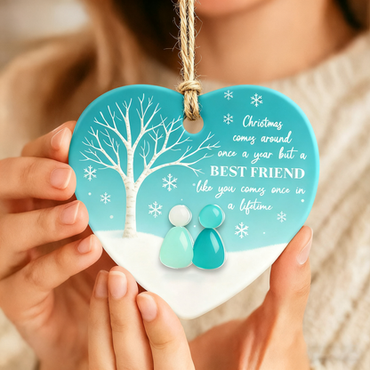 Friendship Christmas Sea Glass Ornament