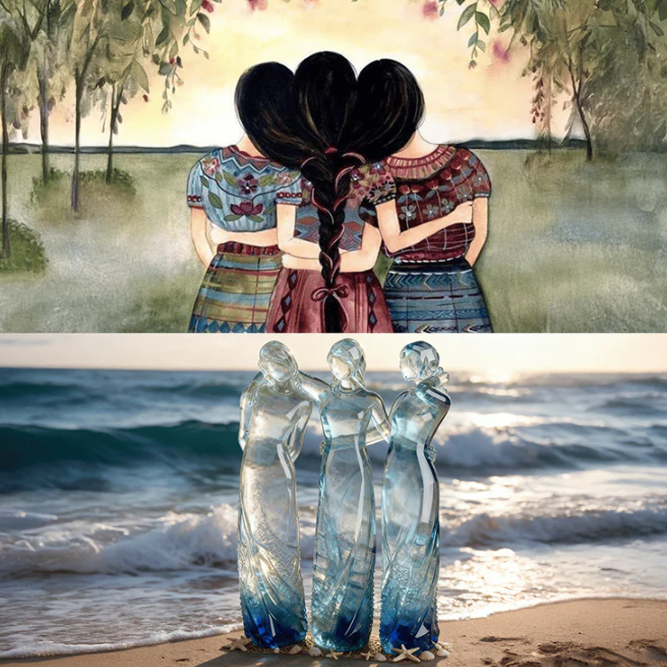 👭 Three Sisters Ocean Statue | Unique Birthday & Christmas Gift🎁