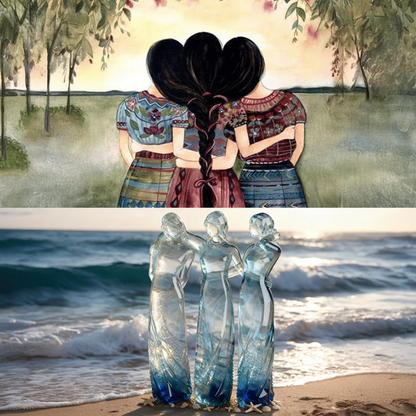 👭 Three Sisters Ocean Statue | Unique Birthday & Christmas Gift🎁