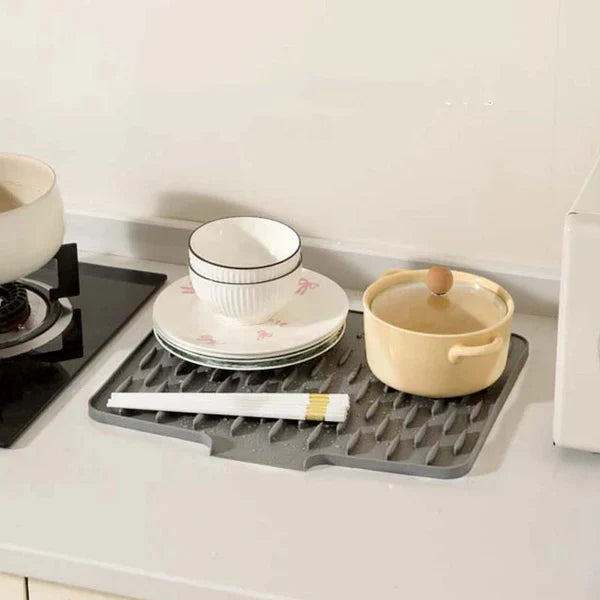 Sloped Silicone Draining Mat -Heat-Proof & Non-Slip