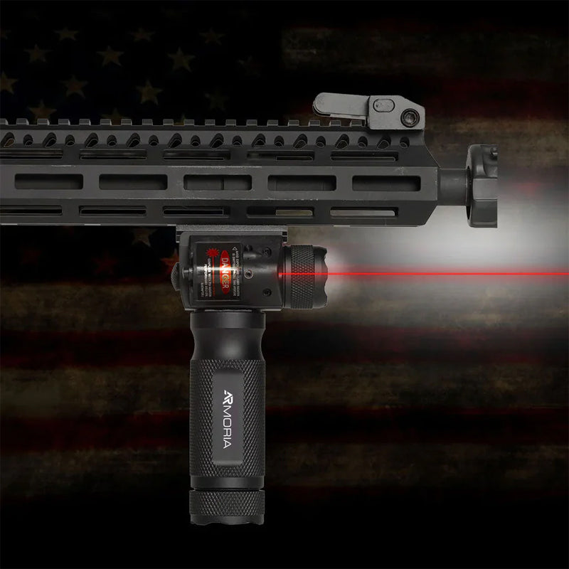 Vertical Flashlight Grip – LED Light with Laser Pointer