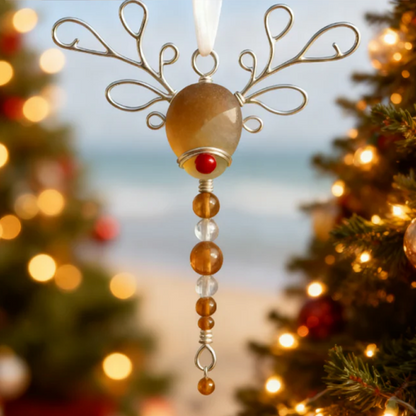 Adornos navideños de vidrio marino hechos a mano | Regalo artesanal único