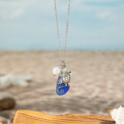 Unique Handmade Sea Glass Necklace🎁Meaningful Ocean Gift for Her