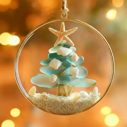 🎄Handcrafted Sea Glass Christmas Tree Ornament