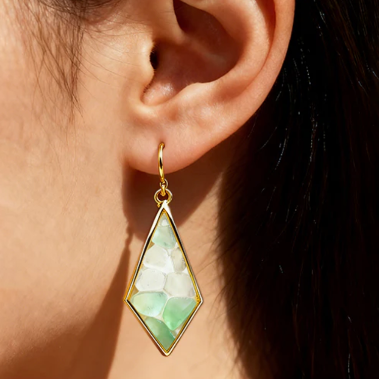 ✨Shimmering Rhombus Sea Glass Earrings