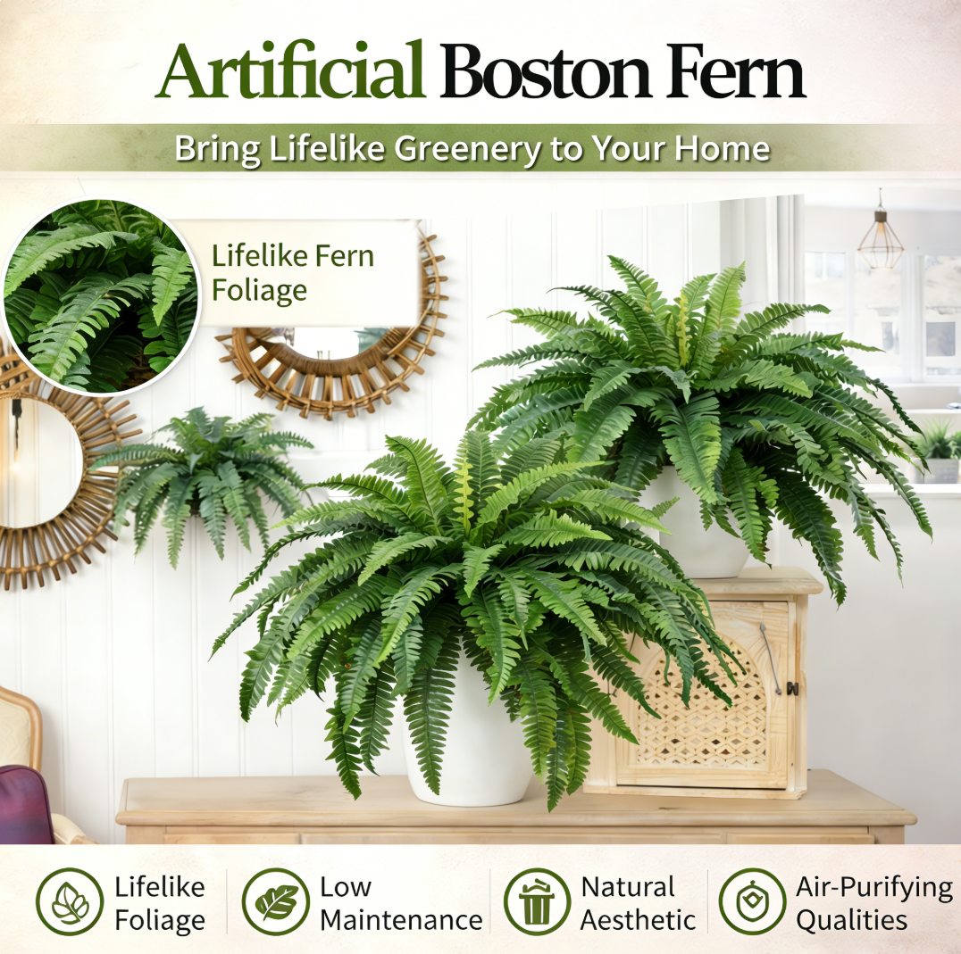 🔥 On Sale Only Today 🌱 UV Resistant Ferns Artificial Plants Large for Planters, Office & Home Decor, Outdoor & Indoor
