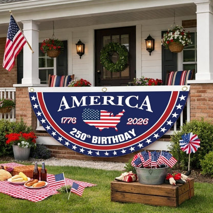 USA 250th Anniversary Patriotic Fan Flag Bunting
