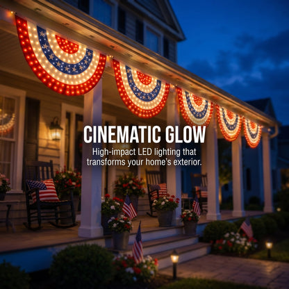 3 x 6 Ft LED Patriotic Bunting Banner for America's 250th