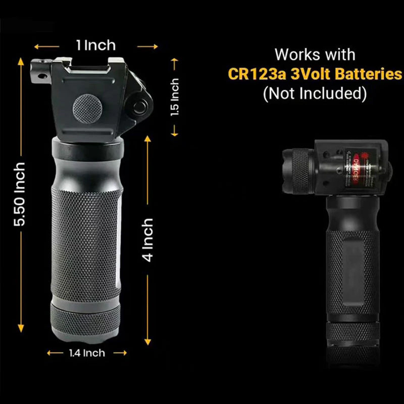 Vertical Flashlight Grip – LED Light with Laser Pointer