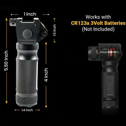 Vertical Flashlight Grip – LED Light with Laser Pointer