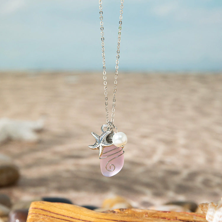 Unique Handmade Sea Glass Necklace🎁Meaningful Ocean Gift for Her