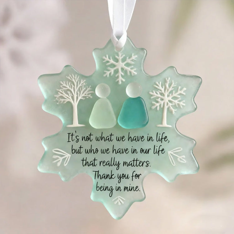 ❄️Snowflake Sea Glass Ornament