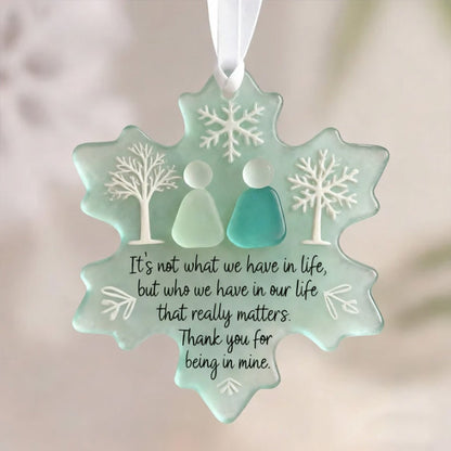 ❄️Snowflake Sea Glass Ornament
