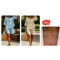 🔥Khaki+Light Blue✨Free Necklace + Free Shipping