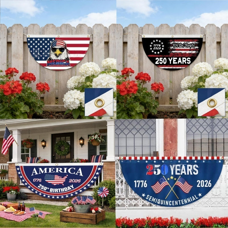 USA 250th Anniversary Patriotic Fan Flag Bunting