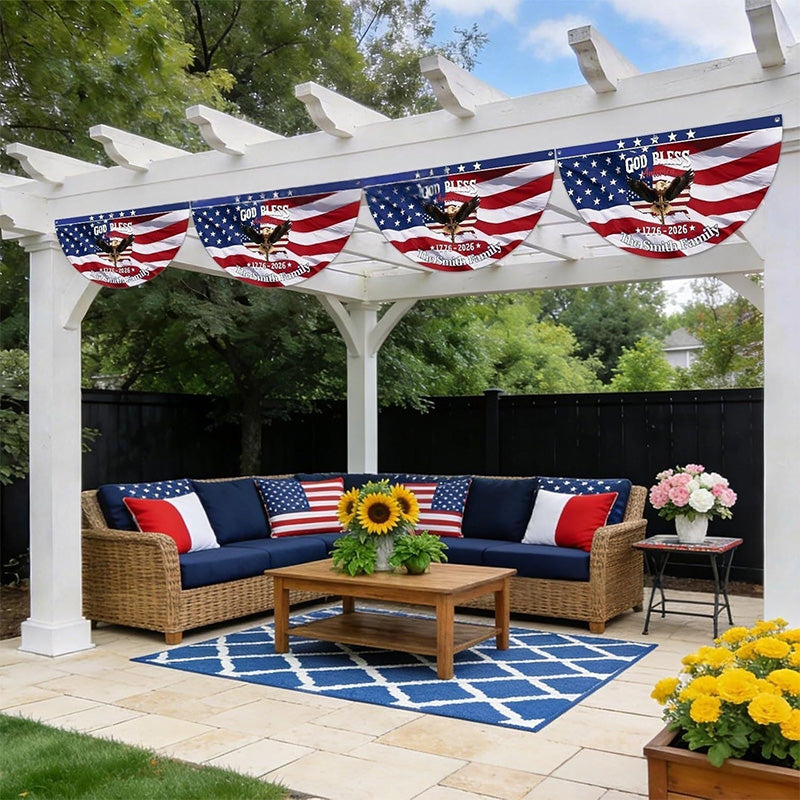 USA 250th Anniversary Patriotic Fan Flag Bunting