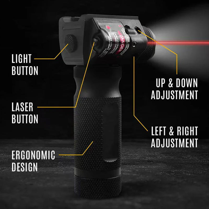 Vertical Flashlight Grip – LED Light with Laser Pointer