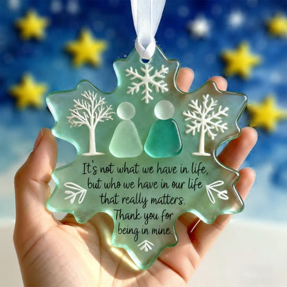 ❄️Snowflake Sea Glass Ornament